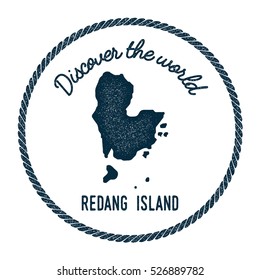 Redang Island map in vintage discover the world rubber stamp. Hipster style nautical postage Redang Island stamp, with round rope border. Redang Island map vector illustration.