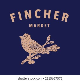 Red-billed fincher bird coloring page.