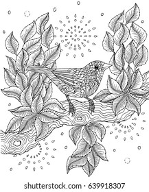 Red-billed fincher bird coloring page