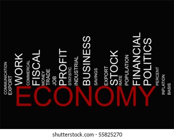 red-black  economy text bar code, vector