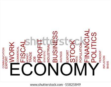 red-black  economy text barcode, vector