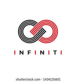 Red-Black Infinity Vector Logo Template