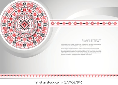 Red-black ornament on a light background. Great for invitations, business cards, flyers, menus, brochures, postcards, backgrounds, wallpapers, decorations, or any desired