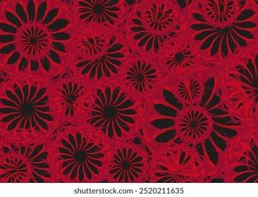 Red-black seamless floral pattern for textiles or fabrics. Beautiful flowers for fashion trends, business concepts, covers, scrapbooking, interior solution, tiles, dynamic posters, prints on T-shirts