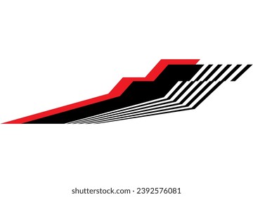 Red-Black stripe for a sports car, boat, motorcycle, sportswear, toy. Race. Sports pattern. Vector background