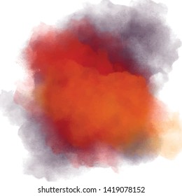 Red-black watercolor background. Dark backdrop for horror graphic design. Abstract aquarelle vector paint splash. Watercolour paint stain for poster, flyer or invitation. Isolated, copy space.