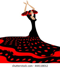 red-black woman and flamenco