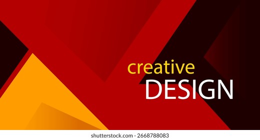 Ilustración vectorial de elemento de diseño de fondo abstracto de diseño rojo, negro y amarillo. Cubierta creativa, Plantilla de tarjeta de visita. 