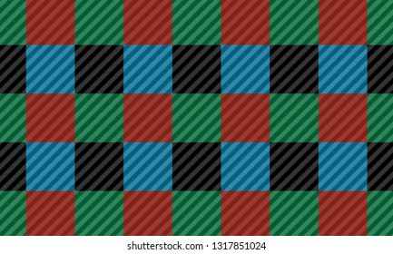 Red,black,green and blue firebrick gingham pattern.Texture for-plaid,background,tablecloths for textile articles,cell,vector illustration.EPS-10. - Vector