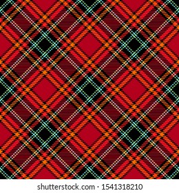 Red,Black,Orange,Blue and Green Tartan Plaid Scottish Seamless Pattern. Texture from tartan, plaid, tablecloths, shirts, clothes, dresses, bedding, blankets and other textile.