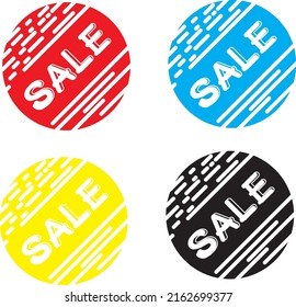 Red,Blue, Black, and Yellow Supper sale icon set 4 , Vector