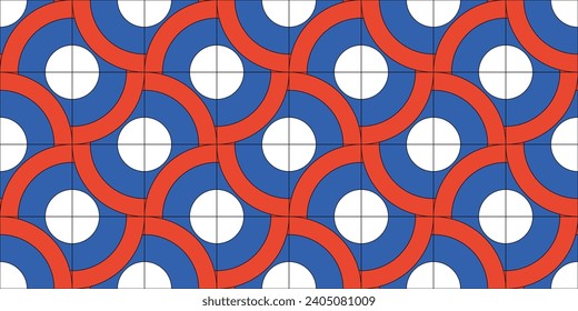 Red-blue circles, alternating and consisting of rings.