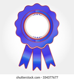 Red,blue and gold the winner ribbon award on background, vector illustration