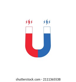 Red-blue magnet sign icon. Vector illustration eps 10.