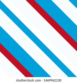 Red-blue pattern with slanted diagonal stripes. Seamless candy cane texture. Vector illustration

