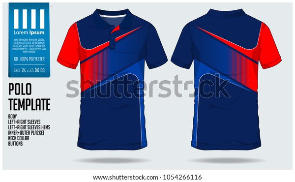Redblue Polo T Shirt Sport Design Stock Vector Royalty Free