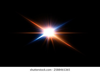 Red-blue star flash. Vector EPS10