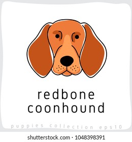 Redbone Coonhound : Dog Breed Collection : Vector Illustration