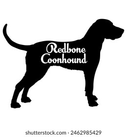 Redbone Coonhound Dog silhouette dog breeds logo dog monogram vector