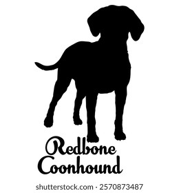 Redbone Coonhound dog silhouette, dog breeds, logo, vector, silhouette,  animal, illustration, icon, sign, design, black, symbol, pet, love
