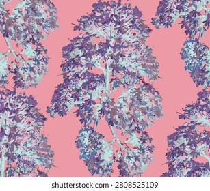 Redbud Blossom  Seamless Floral Pattern with Spring Botanical Branches Background Seamless Pattern, All over printed style, trendy fashionable artwork pattern.