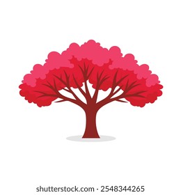 
Árbol de langosta Redbud aislado Ilustración vectorial plana sobre fondo blanco.