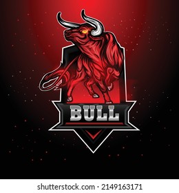 RedBull Esport Gaming Mascot Logo Design 