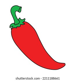 red-chilis with red pepper on white  Vector  illustration. Realistic vector design.