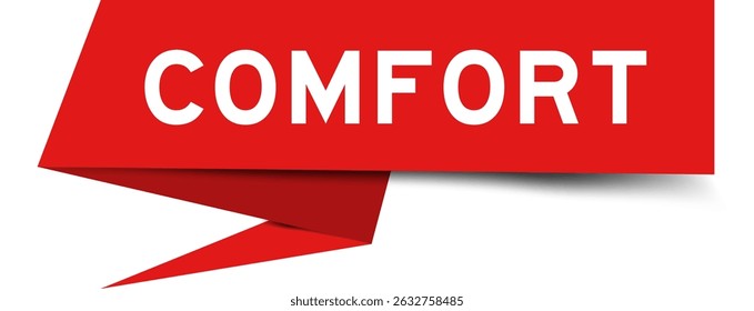 Redcolor speech banner with word comfort on white background