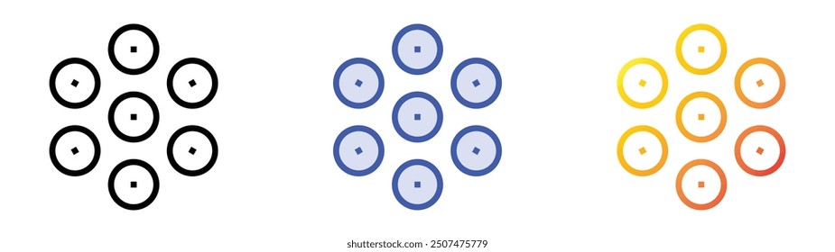 Icono de recurrente. Lineal, relleno azul y diseño de estilo degradado aislado sobre fondo blanco
