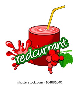 Redcurrant  juice pouring. Juice bottle.