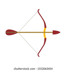 Reddish brown bow with matching arrow and a golden hand grip