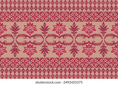 Reddish brown Native American  pattern design for background or wallpaper and clothing .