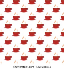 a reddish fragrant coffee cup pattern 