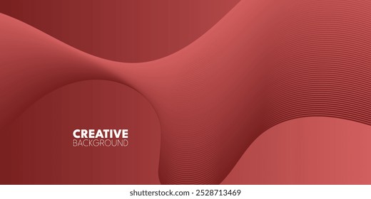 A reddish-brown background with curved, 3D shapes. 