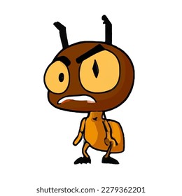 reddish-brown confused face ant icon suitable for branding