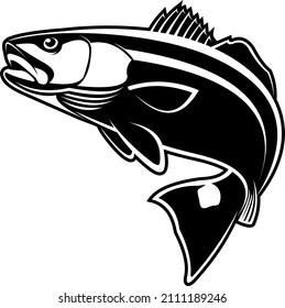 Reddrum Fishing Logo. Unique reddrum fish jumping out of the water. Great to use as your red drum fishing logo. 