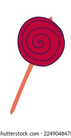 Rede spiral candy. Lollipop vector illustration in kidcore styel.