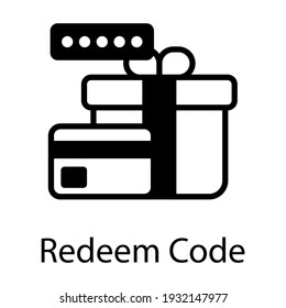 Redeem code icon in editable design