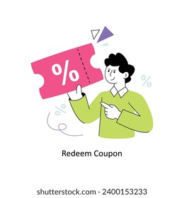 Redeem Coupon Flat Style Design Vector illustration. Stock illustration