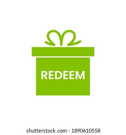 Redeem Gift Icon Label Design Vector