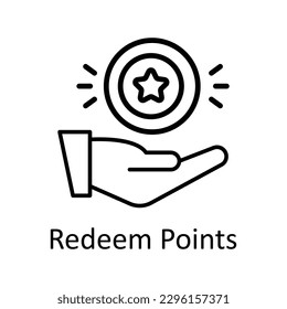 Redeem Points Vector    outline Icons. Simple stock illustration stock