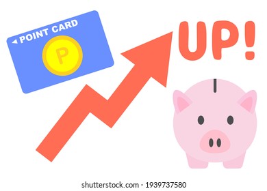 Redeeming points for household savings. Image of point increase. Vector illustration.