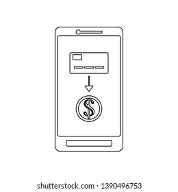 redeems in mobile banking icon. Element of banking for mobile concept and web apps icon. Outline, thin line icon for website design and development, app development