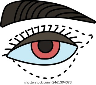 Redefine the Eyebrows lines vector icon design, Cosmetology or Cosmetologist Symbol, esthetician or beautician Sign, Beauty treatment stock illustration, Blepharoplasty concept