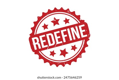 Redefine Stamp. Red Redefine Rubber grunge Stamp