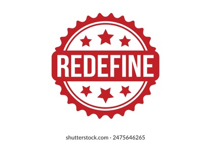 Redefine Stamp. Red Redefine Rubber grunge Stamp