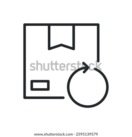 Re-delivery thin line icons. Perfect pixel on transparent background