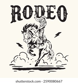 Redeo Cowboy Retro vintage T-shirt Design