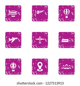 Redeployment icons set. Grunge set of 9 redeployment vector icons for web isolated on white background